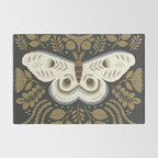 Folk Art Moth - Black Rug Gallery Image 2