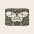 Folk Art Moth - Black Bath Mat Gallery Image 1