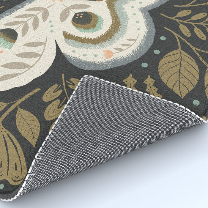 Folk Art Moth - Black Rug Gallery Image 4
