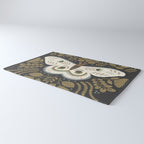 Folk Art Moth - Black Rug Gallery Image 3