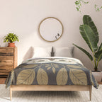 Folk Art Moth - Black Comforter Gallery Image 3