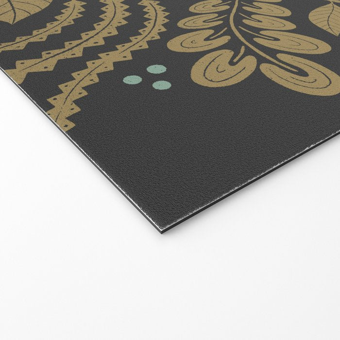 Folk Art Moth - Black Welcome Mat Gallery Image 2