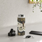 Folk Art Moth - Black Water Bottle Gallery Image 4