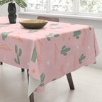 Retro hand drawn cactus plant pattern Tablecloth Gallery Image 3