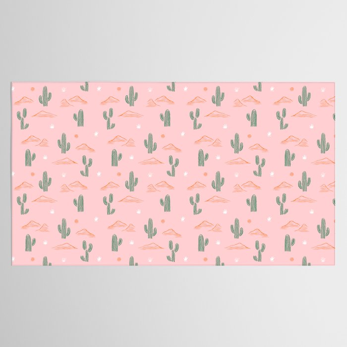 Retro hand drawn cactus plant pattern Tablecloth Gallery Image 2