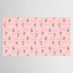 Retro hand drawn cactus plant pattern Tablecloth Gallery Image 2