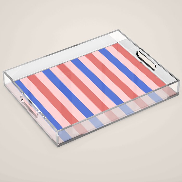 Blush and blue lines Acrylic Tray Gallery Image 1