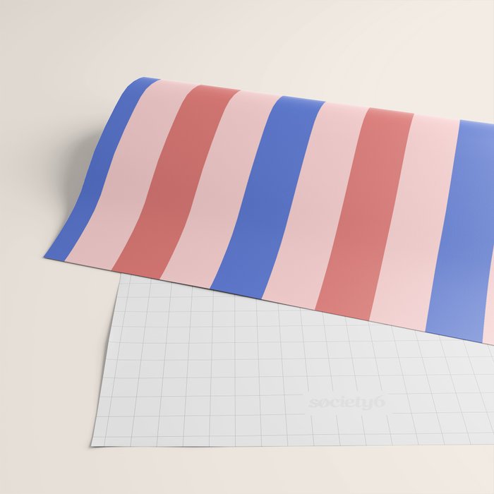 Blush and blue lines Wrapping Paper Gallery Image 2