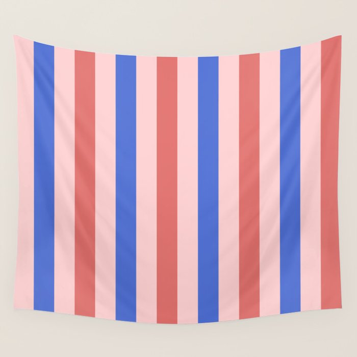 Blush and blue lines Wall Tapestry Gallery Image 1