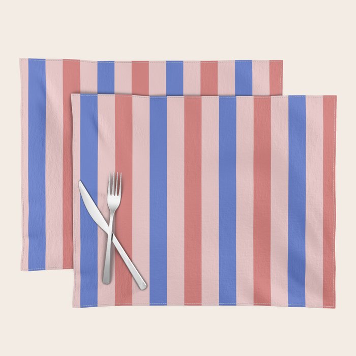 Blush and blue lines Placemat Gallery Image 1