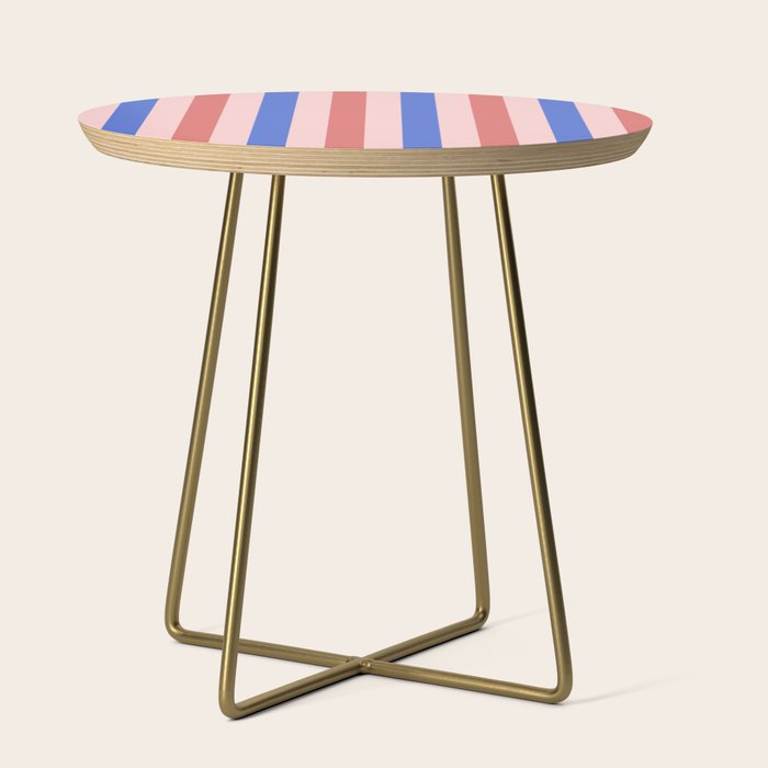 Blush and blue lines Side Table Gallery Image 1