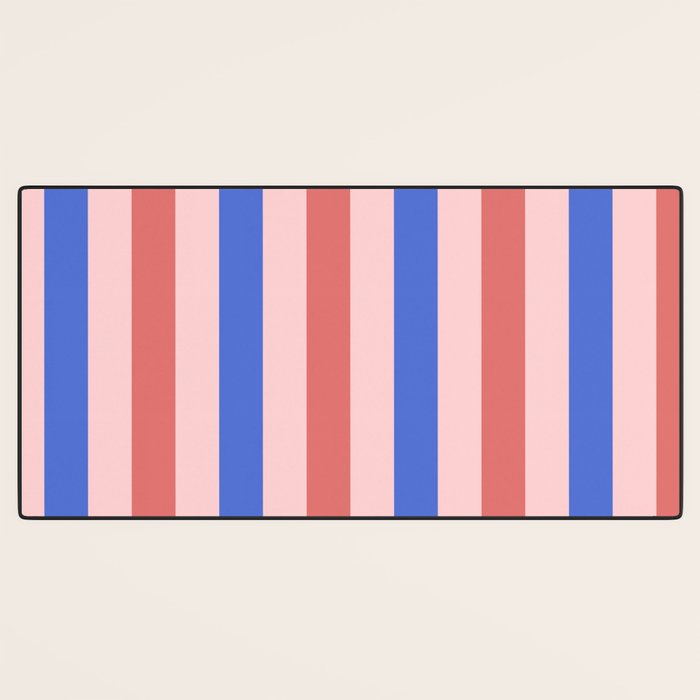 Blush and blue lines Desk Mat Gallery Image 3