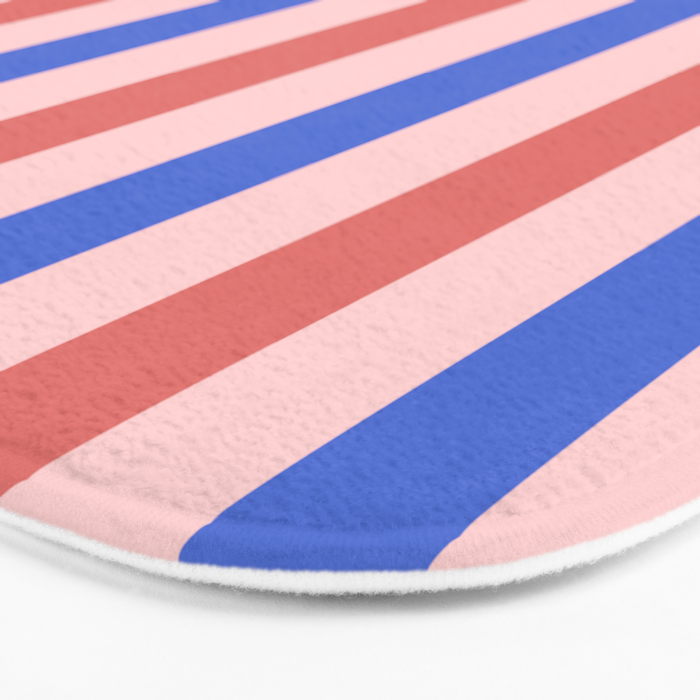 Blush and blue lines Bath Mat Gallery Image 3