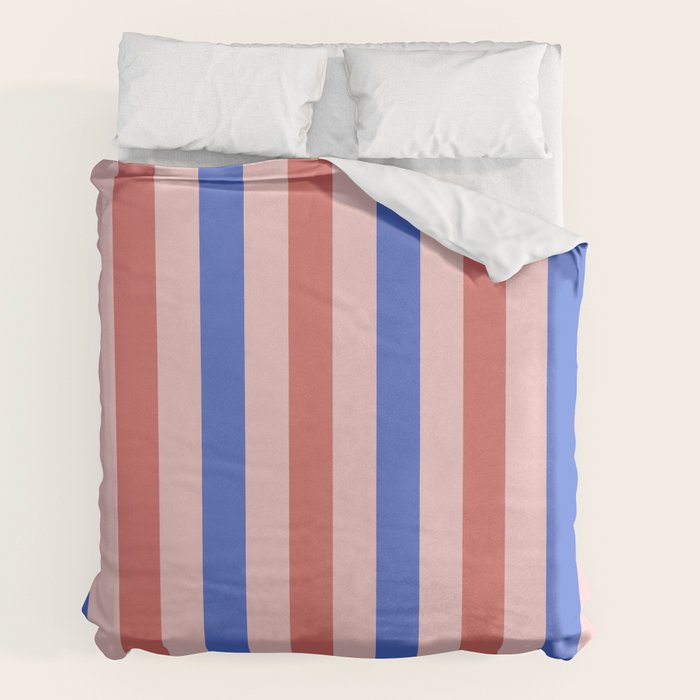 Blush and blue lines Duvet Cover Gallery Image 2