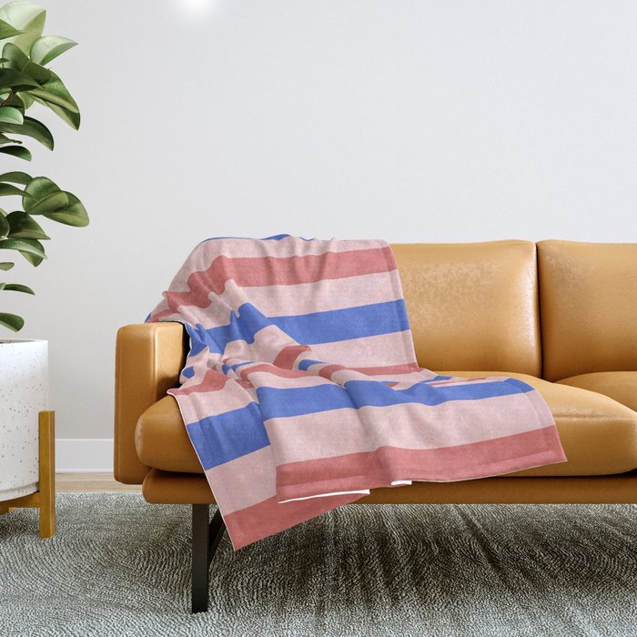 Blush and blue lines Throw Blanket Gallery Image 1