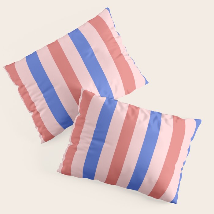 Blush and blue lines Pillow Sham Gallery Image 3