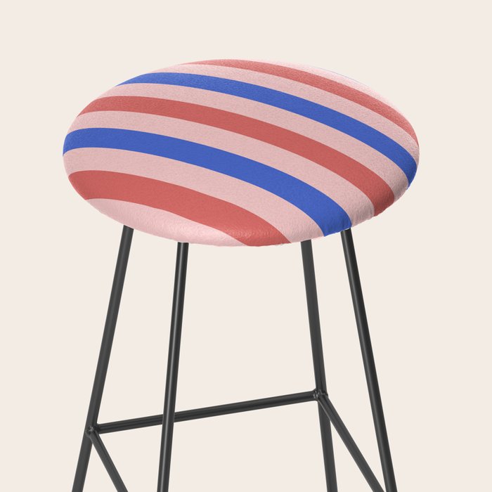 Blush and blue lines Stool Gallery Image 2