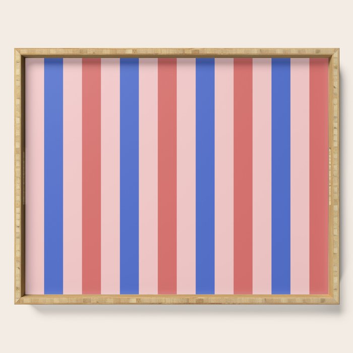 Blush and blue lines Serving Tray Gallery Image 1