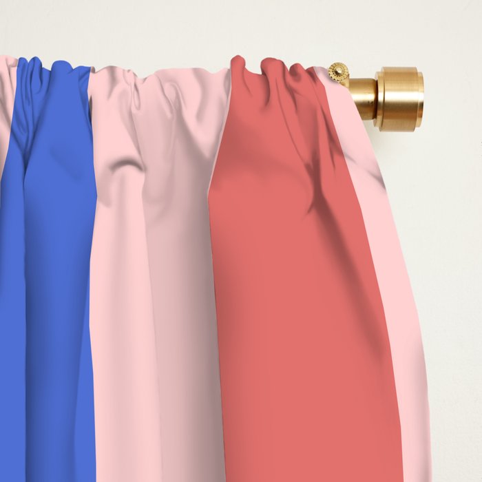 Blush and blue lines Window Curtain Gallery Image 2