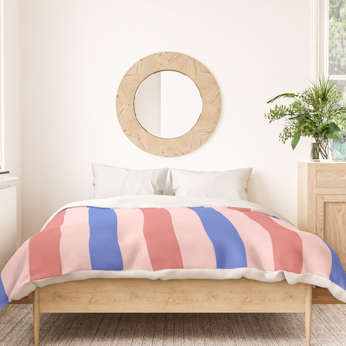 Blush and blue lines Duvet Cover Gallery Image 3