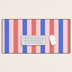 Blush and blue lines Desk Mat Gallery Image 1