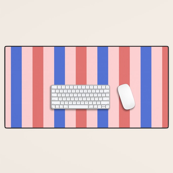 Blush and blue lines Desk Mat Gallery Image 1