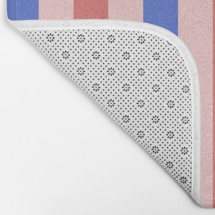Blush and blue lines Bath Mat Gallery Image 2
