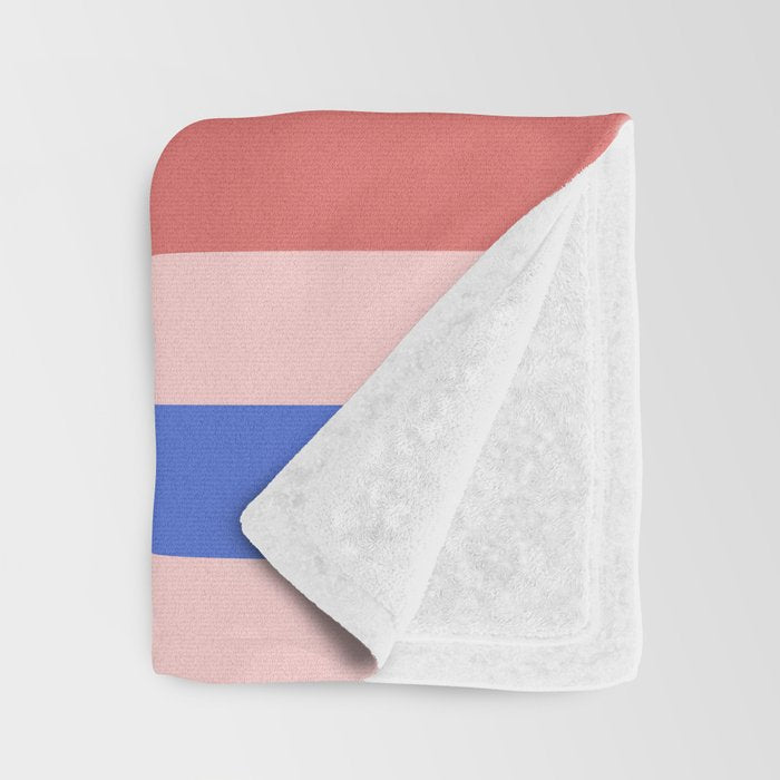 Blush and blue lines Throw Blanket Gallery Image 3