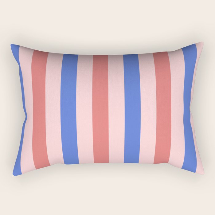 Blush and blue lines Rectangular Pillow Gallery Image 1