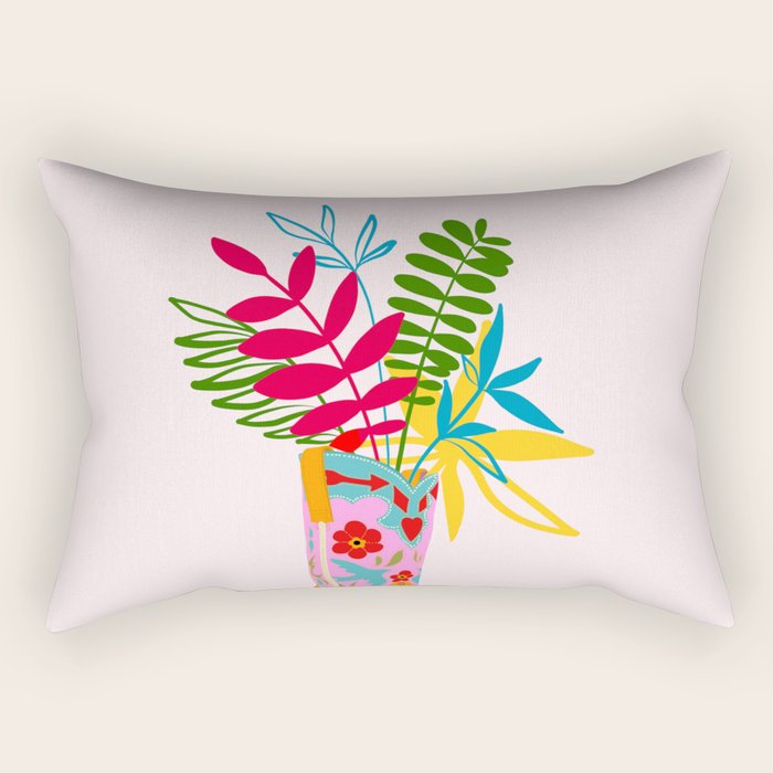 Grow where you are planted - Cowboy boot with Foliage Rectangular Pillow Gallery Image 2