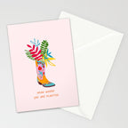 Grow where you are planted - Cowboy boot with Foliage Stationery Card Gallery Image 2