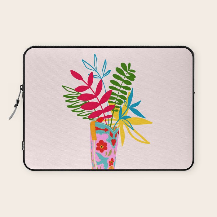 Grow where you are planted - Cowboy boot with Foliage Laptop Sleeve Gallery Image 1