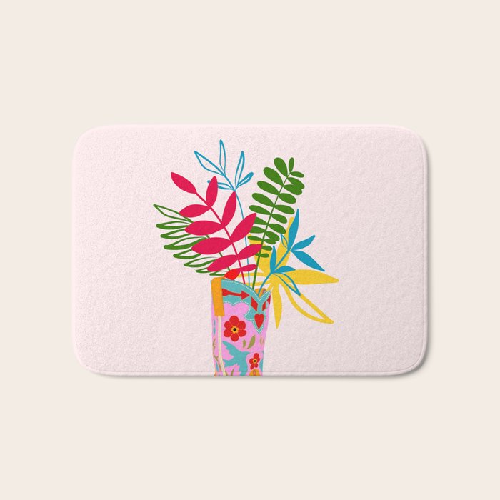 Grow where you are planted - Cowboy boot with Foliage Bath Mat Gallery Image 1