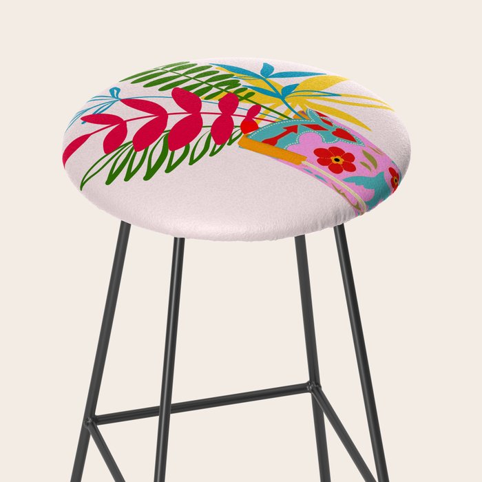 Grow where you are planted - Cowboy boot with Foliage Stool Gallery Image 2