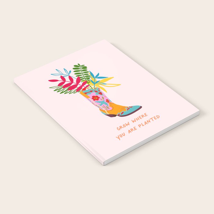Grow where you are planted - Cowboy boot with Foliage Notebook Gallery Image 2