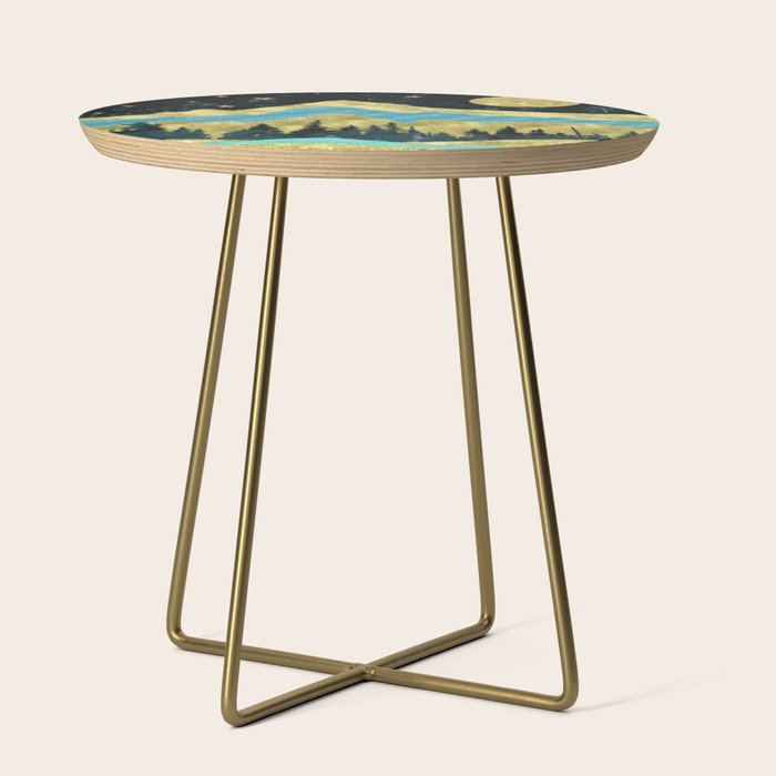 Mountain Adventure Gold Teal  Side Table Gallery Image 1