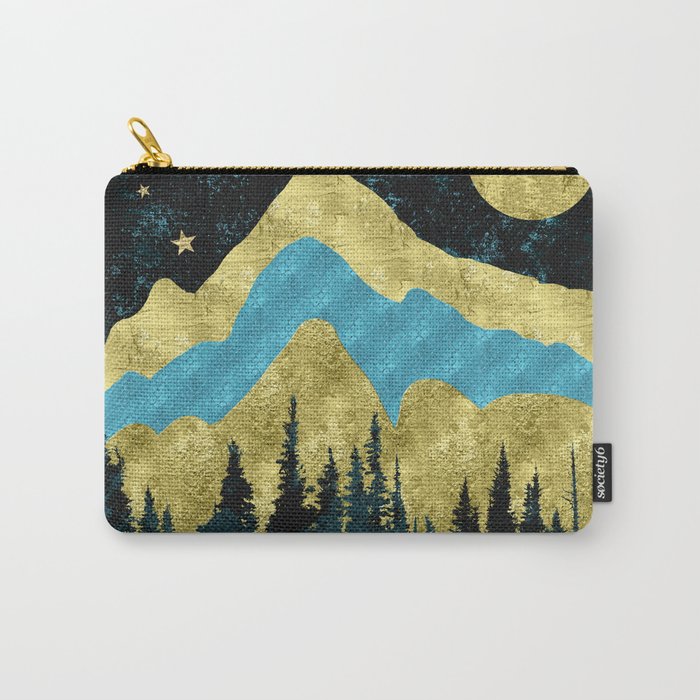 Mountain Adventure Gold Teal  Carry All Pouch Gallery Image 1