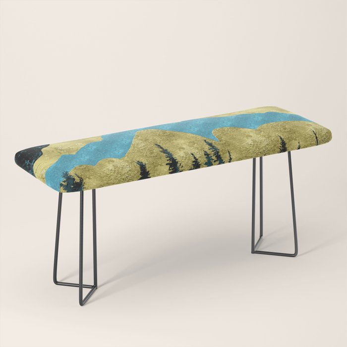 Mountain Adventure Gold Teal  Bench Gallery Image 1