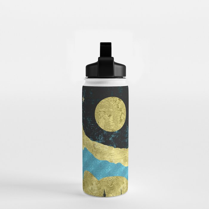 Mountain Adventure Gold Teal  Water Bottle Gallery Image 2