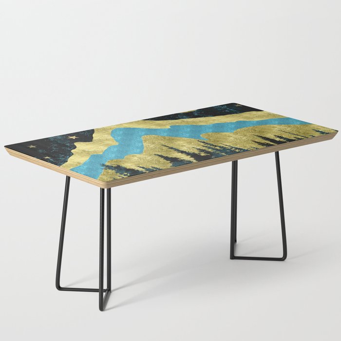 Mountain Adventure Gold Teal  Coffee Table Gallery Image 1
