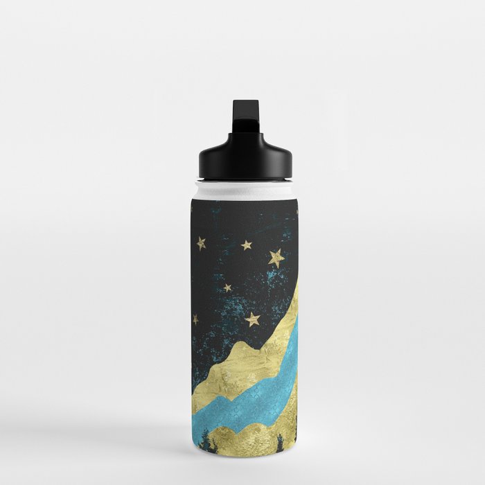 Mountain Adventure Gold Teal  Water Bottle Gallery Image 3