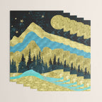 Mountain Adventure Gold Teal  Wrapping Paper Gallery Image 3