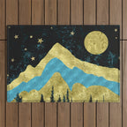 Mountain Adventure Gold Teal  Outdoor Rug Gallery Image 1