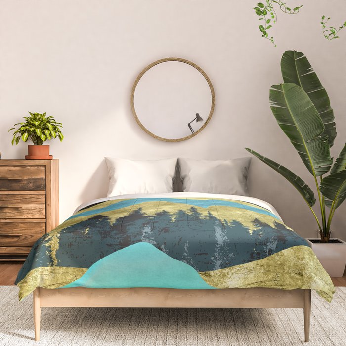 Mountain Adventure Gold Teal  Comforter Gallery Image 3