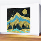 Mountain Adventure Gold Teal  Wall Mural Gallery Image 2