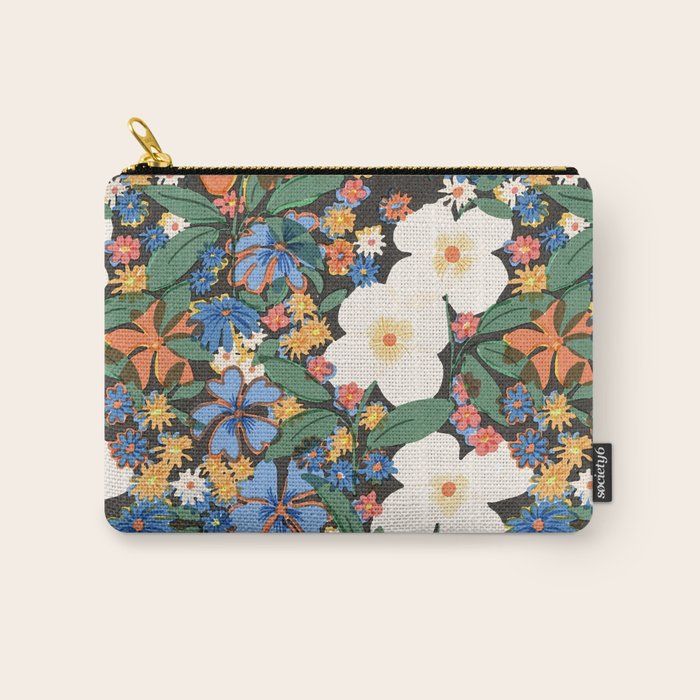 Grandma's Garden Dark Background Carry All Pouch Gallery Image 1