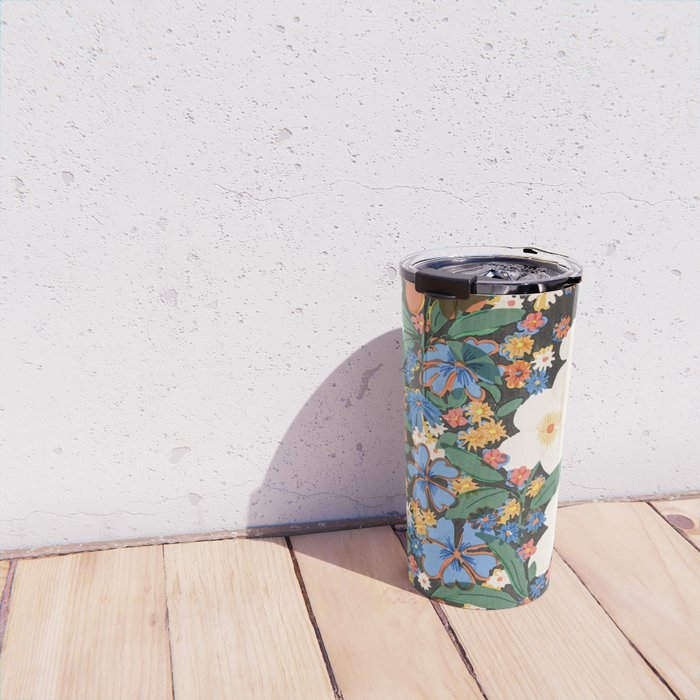 Grandma's Garden Dark Background Travel Mug Gallery Image 4
