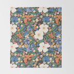 Grandma's Garden Dark Background Throw Blanket Gallery Image 2