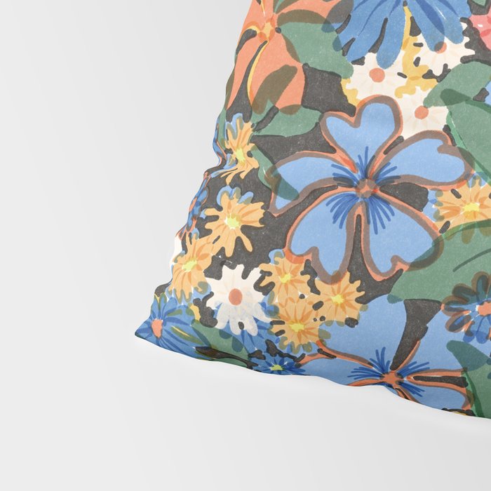 Grandma's Garden Dark Background Pillow Sham Gallery Image 4