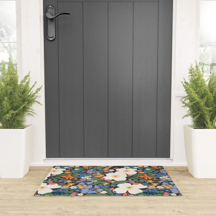 Grandma's Garden Dark Background Welcome Mat Gallery Image 3